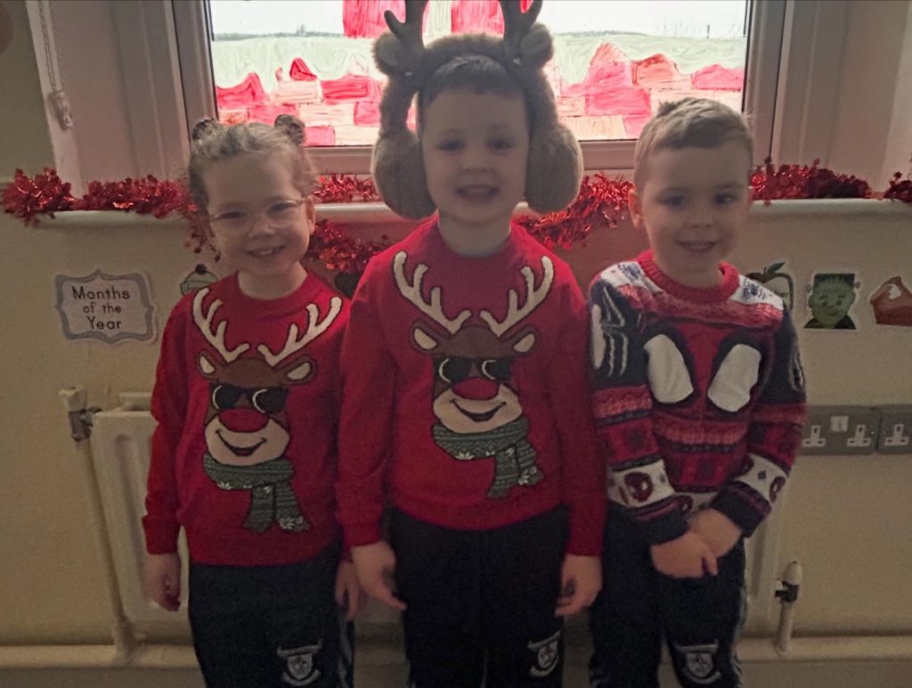 Christmas jumper day for the Toy show tonight 🤩🎄⭐️.